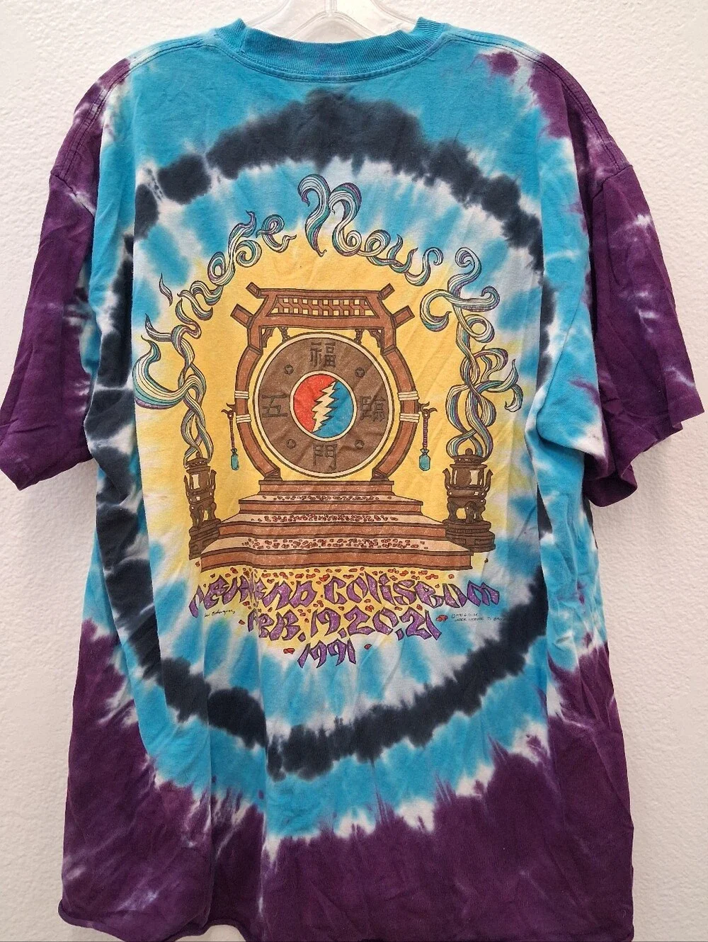 Vintage Grateful Dead Shirt Mens XL Tie Dye Chinese New Year 1991 CROPPED REPRO